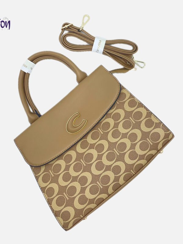 CanarLisa Caramel Lady's Handbag with shoulder Strap - KP 8641 - Image 4